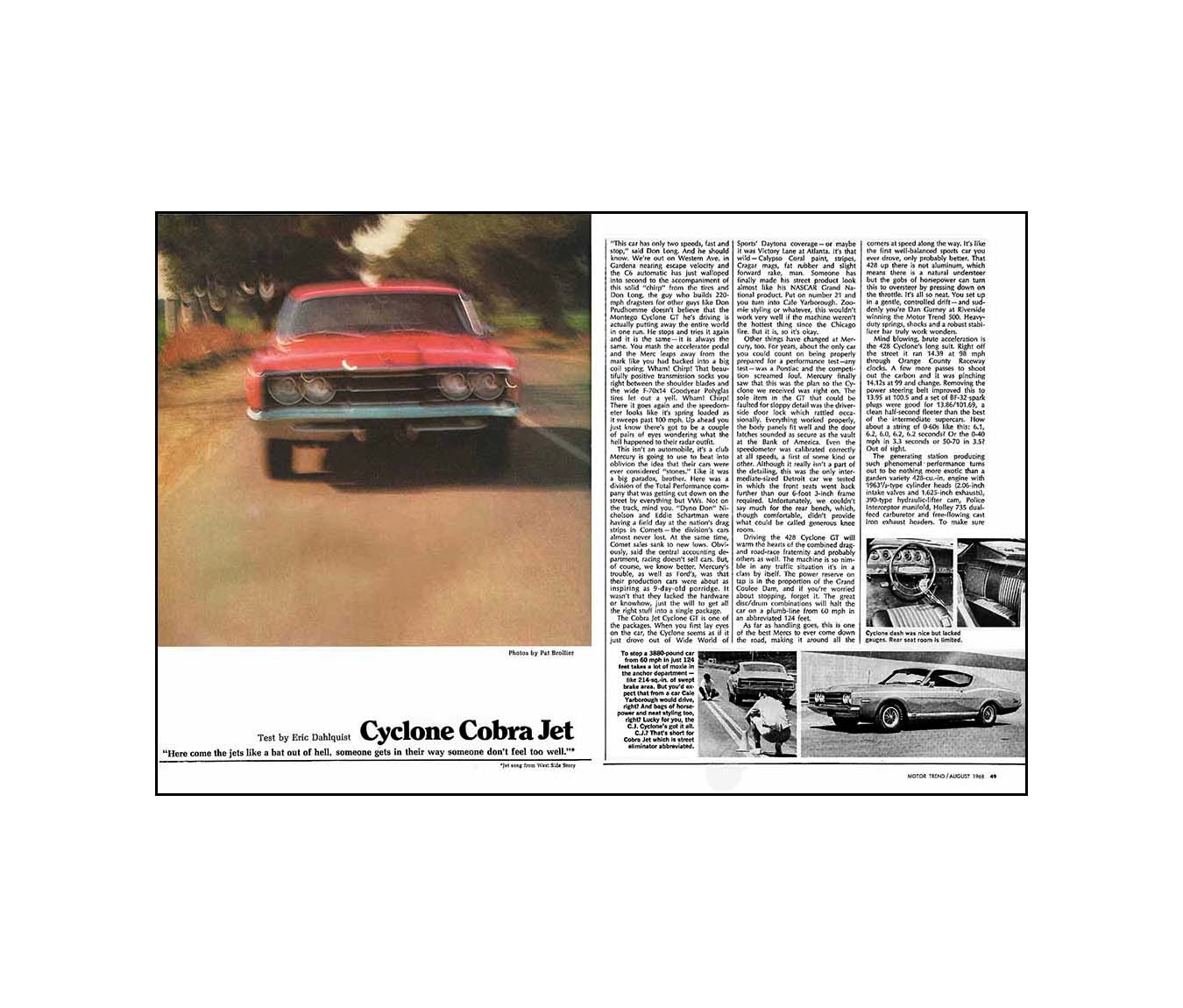 1968 Mercury 428 Cyclone CJ Test - Motor Trend Magazine - Over-Drive ...