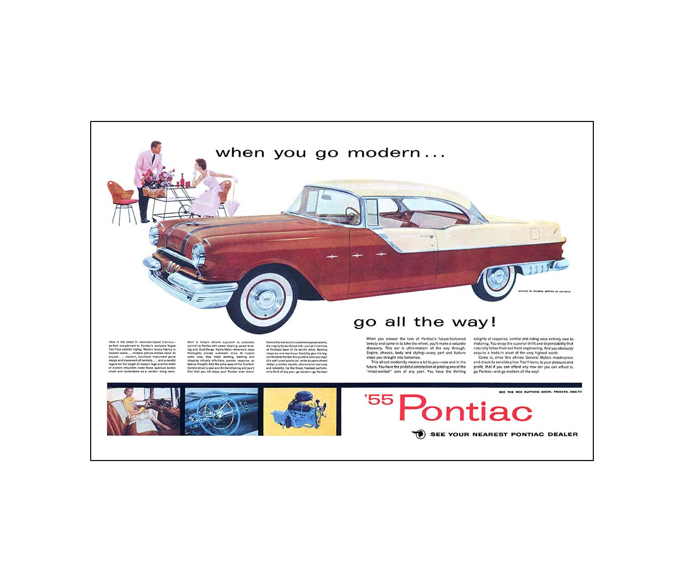 1955 Pontiac Landscape Print Ads - Over-Drive Magazine