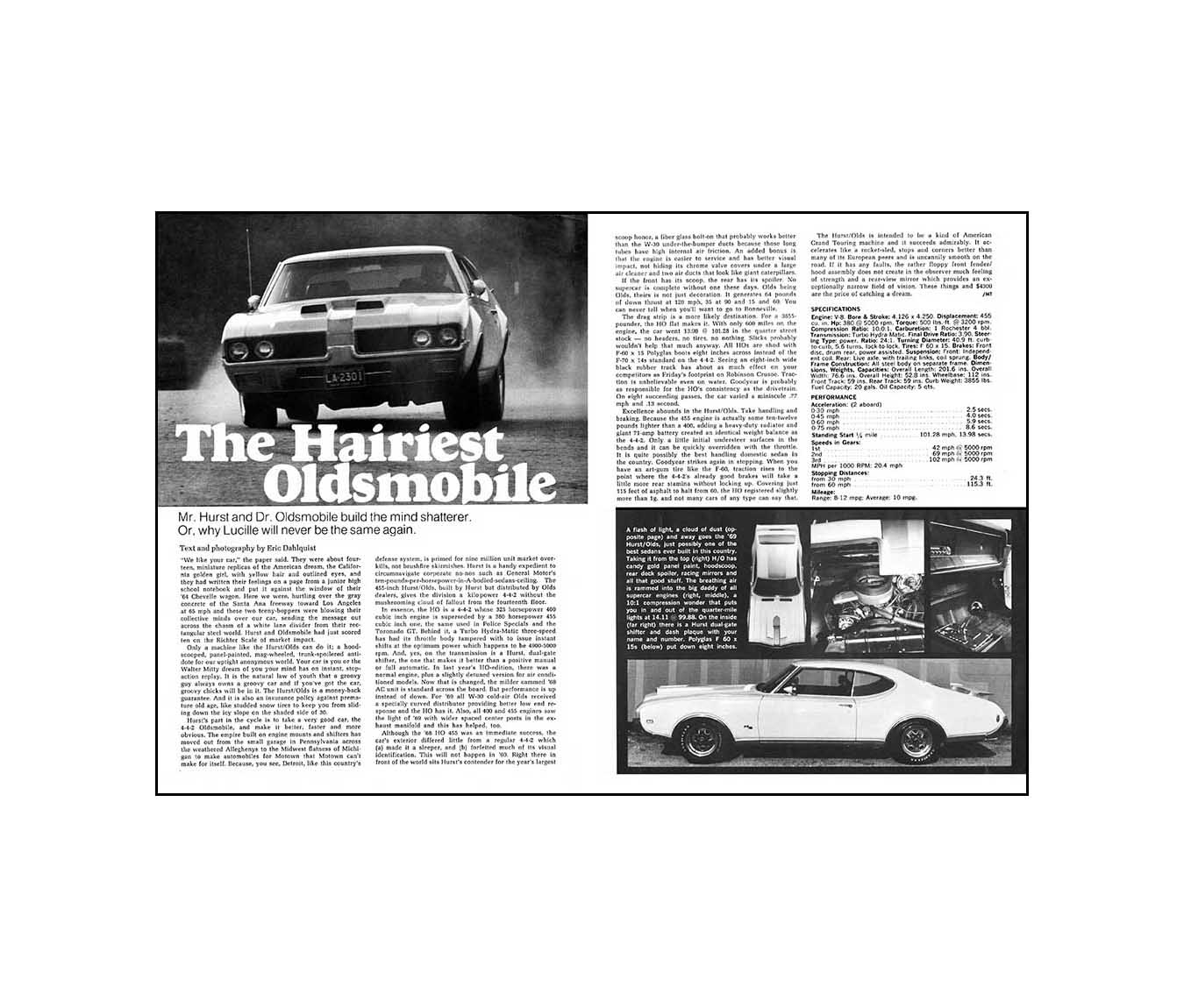 1969 Oldsmobile Hurst/Olds Road Test - Motor Trend Magazine - Over ...