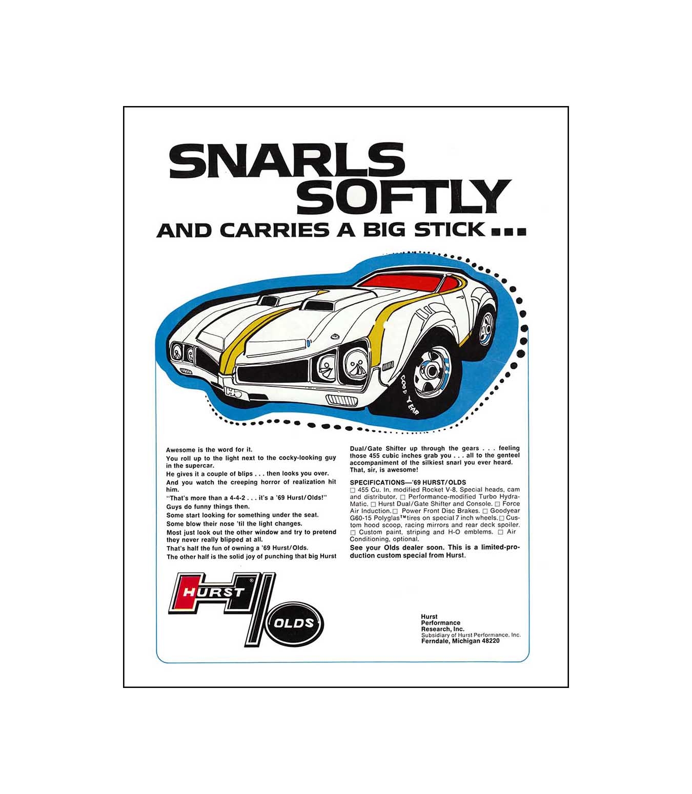 1969 Oldsmobile Hurst/Olds Print Ads - Over-Drive Magazine