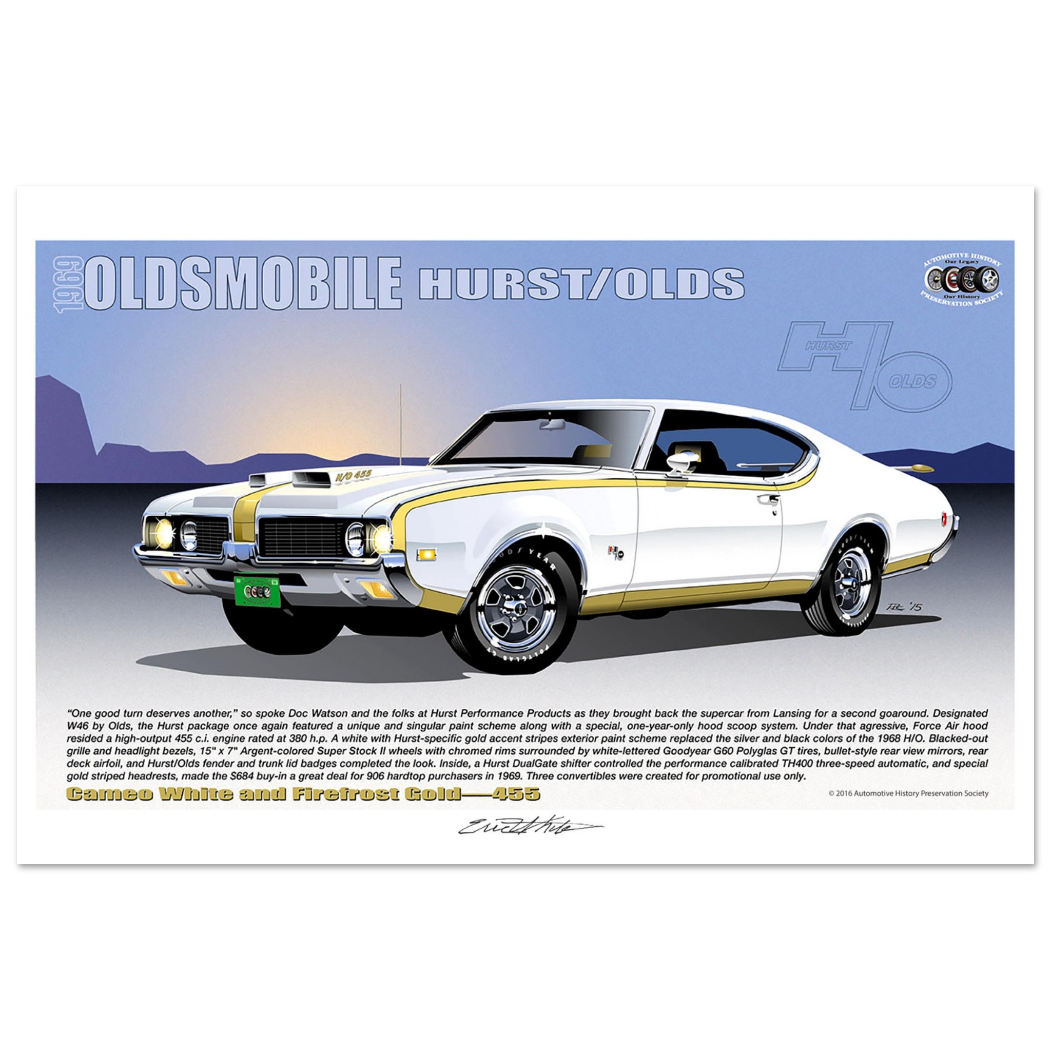 1969 Hurst/Oldsmobile Poster - Premium Semi-Glossy Paper - Over-Drive ...